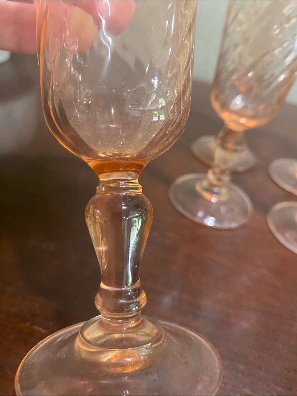 Vintage, Set of 7, Luminarc ROSALINE Champagne Flutes, Made in France - Picture 3 of 8